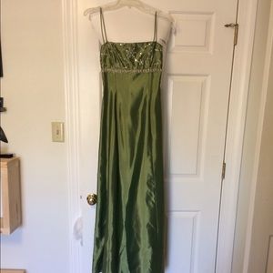 Olive green long dress